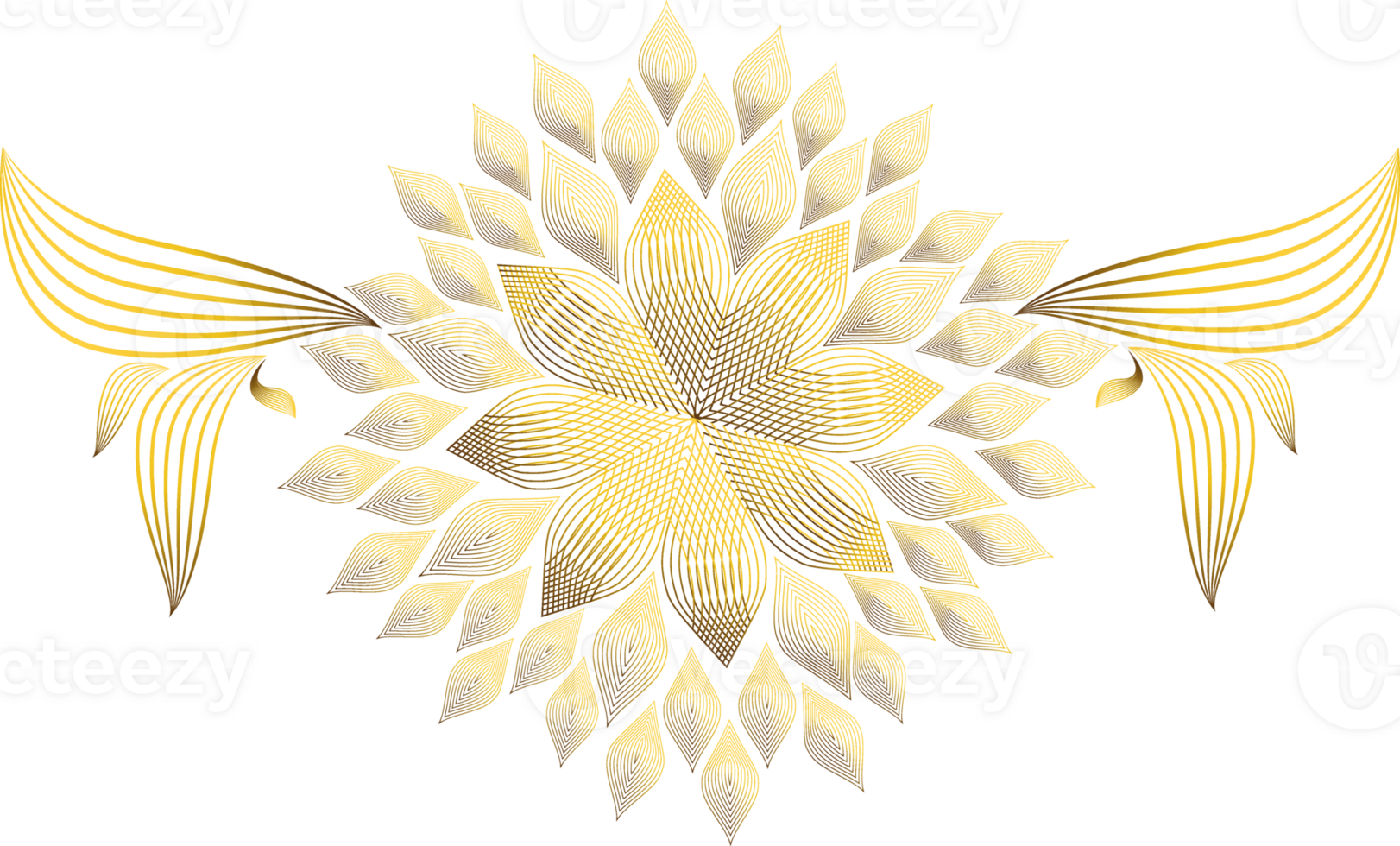 golden floral ornament png