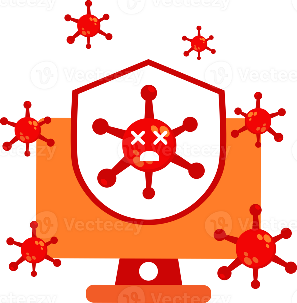flat style virus icon concept png