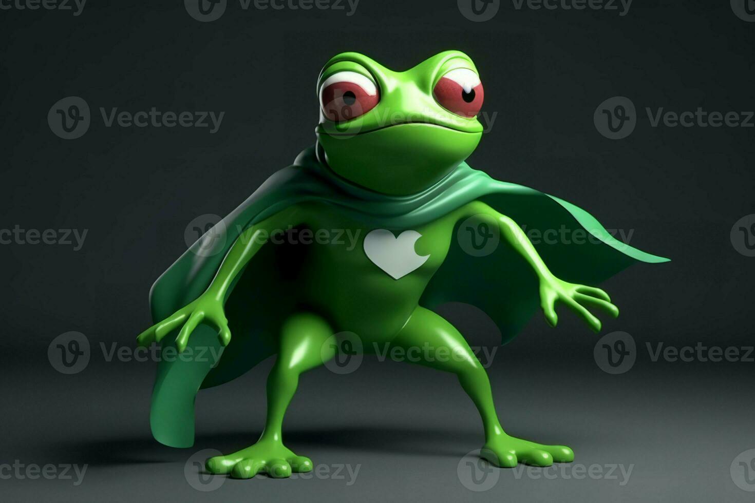 Frog super hero. Generate Ai photo