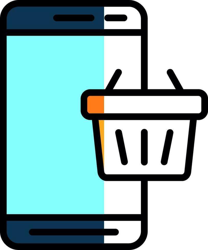 en línea compras vector icono diseño