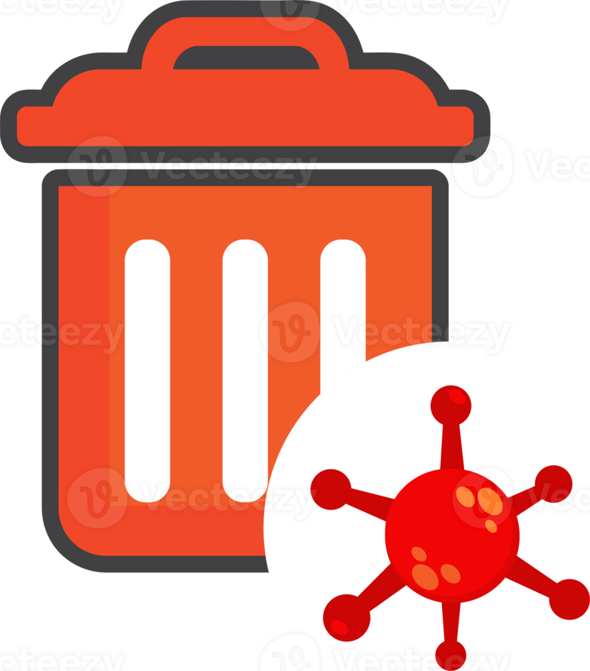 flat style virus icon concept png