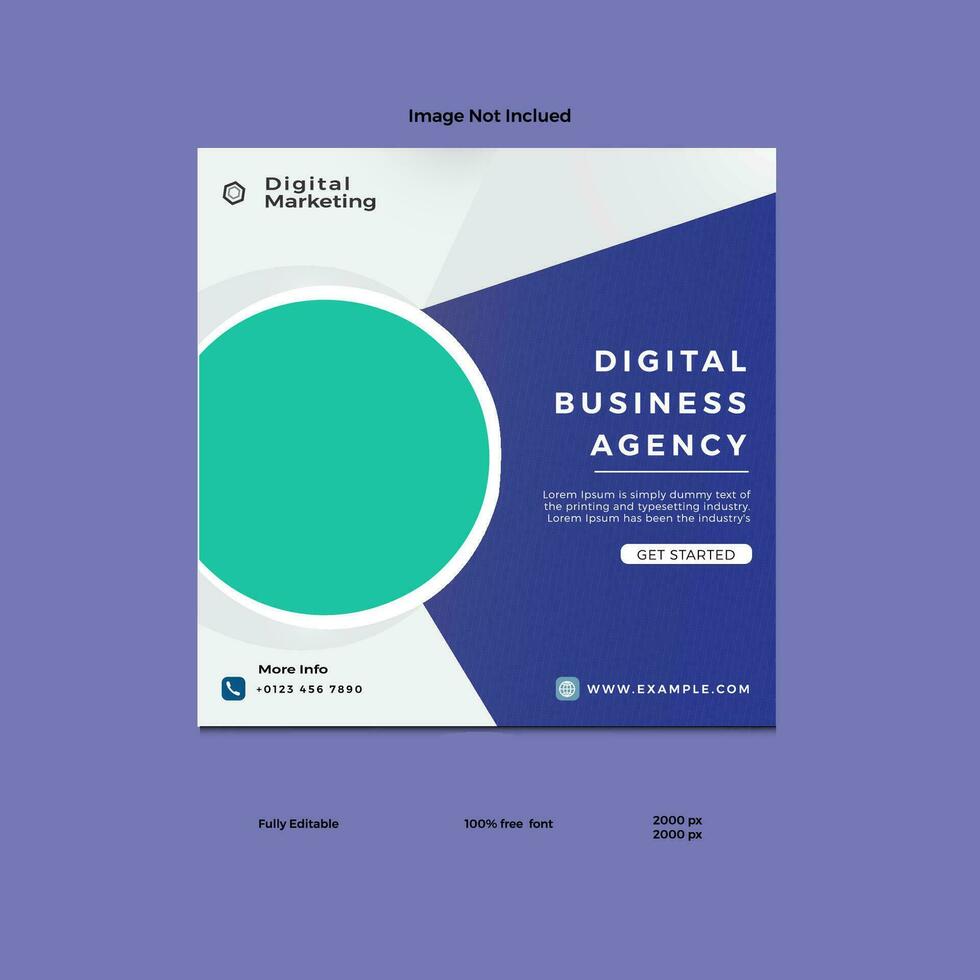 digital marketing agency free social media template vector