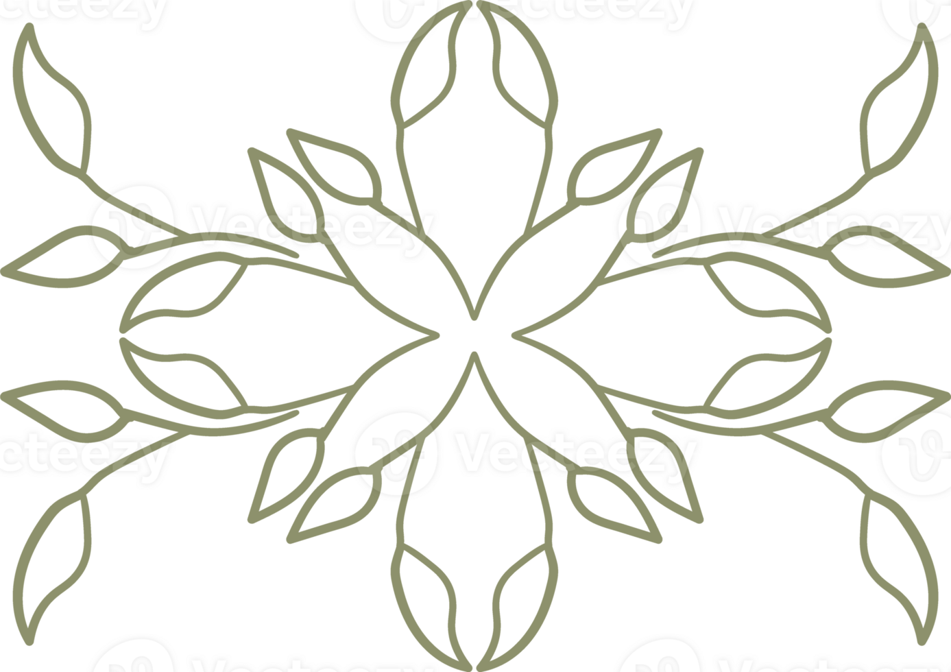 natural floral doodle ornament png