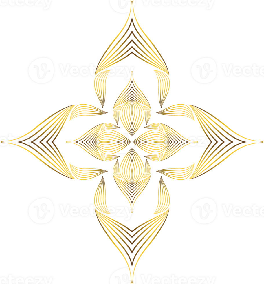 golden floral ornament png
