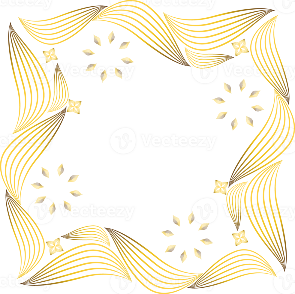golden floral ornament png