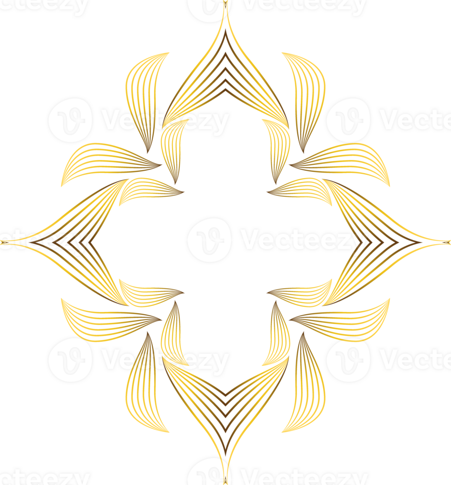 gold floral decoration png