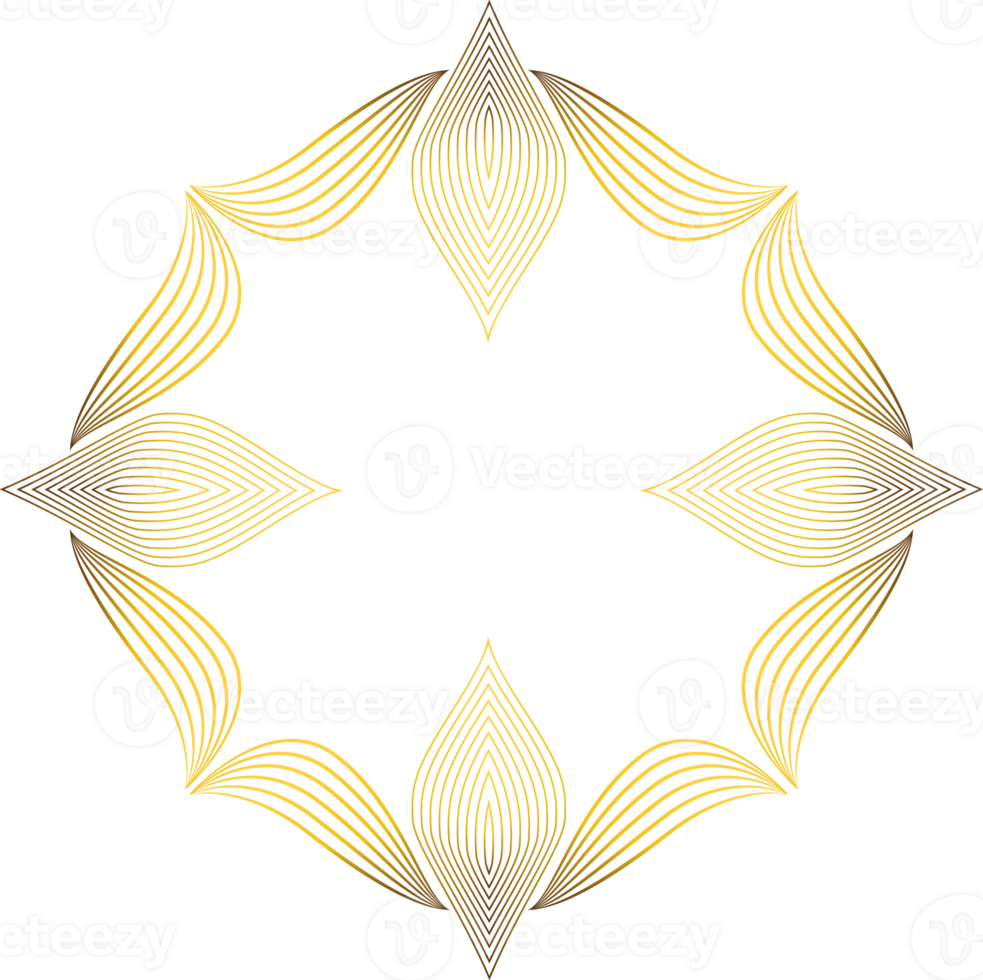 golden floral ornament png