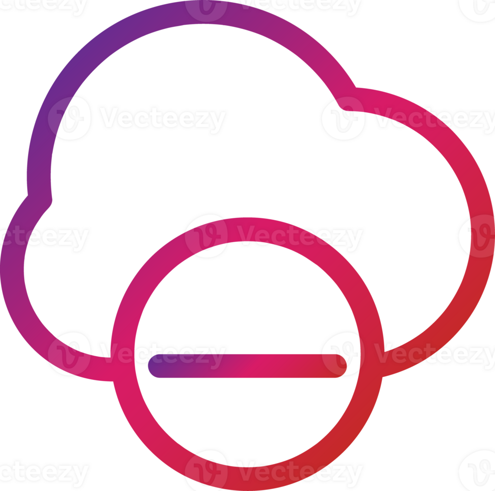 outline gradient cloud data icon png
