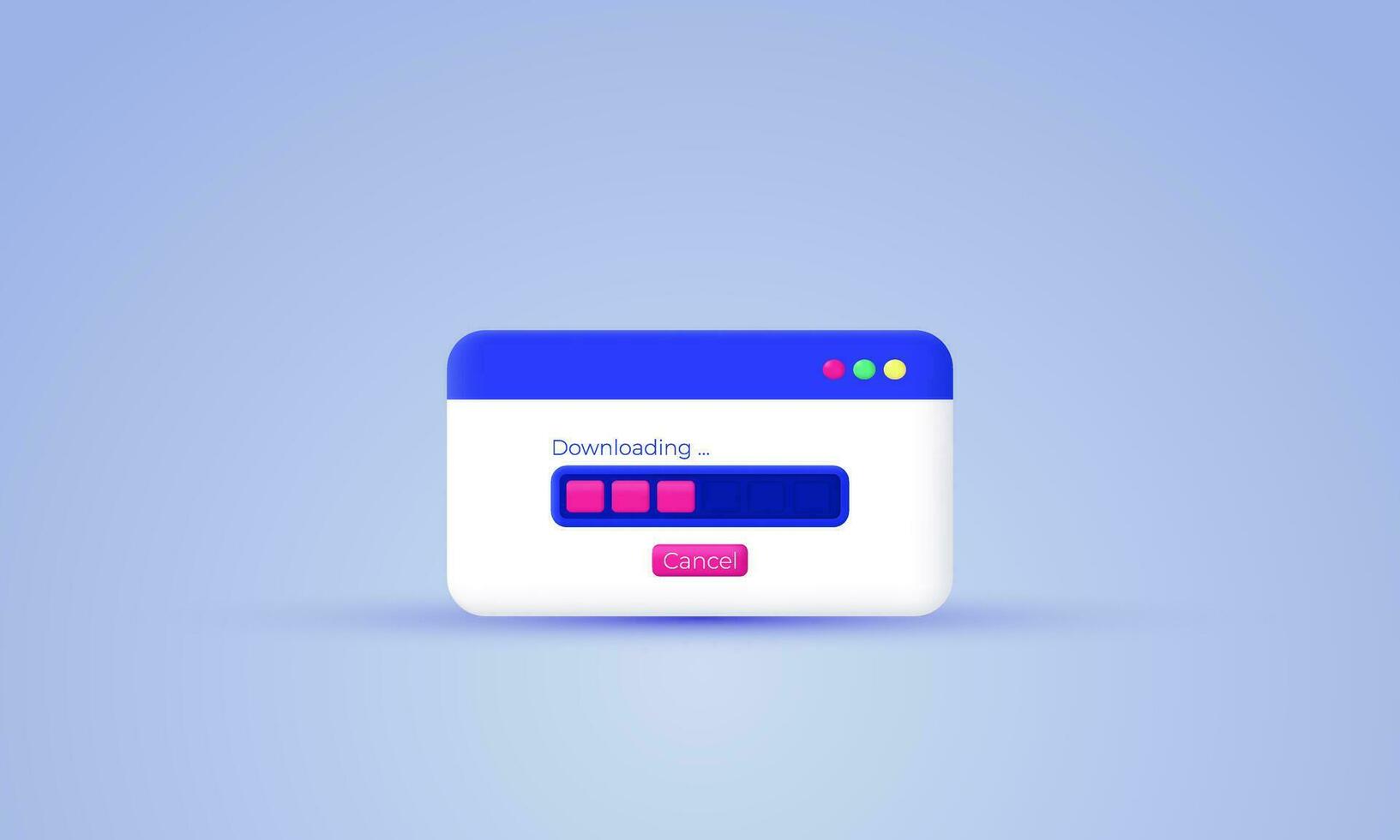 illustration modern unique downloading bar vector icon 3d symbols isolated on background