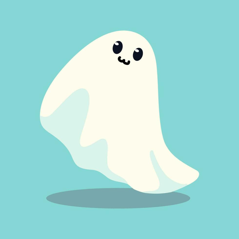 Cute Ghost character style, and flat design. Vector Illustrations for Halloween Day.