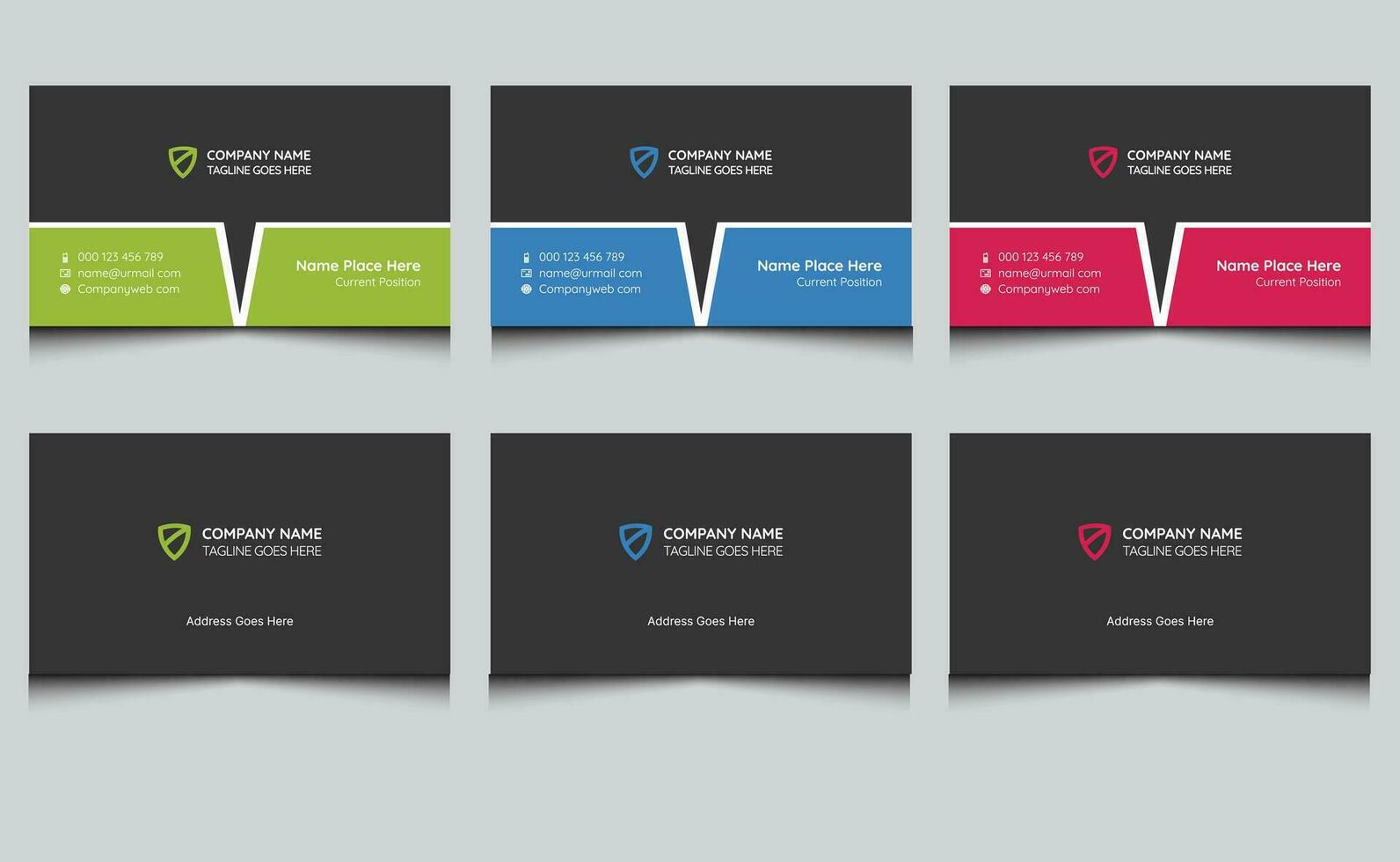 Modern clean creative unique elegant abstract professional corporate identity business name visiting card design template. vector