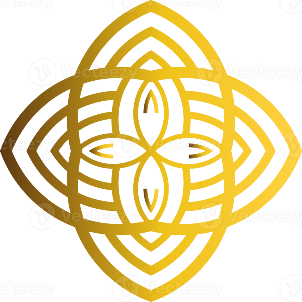 gold abstract floral ornament png