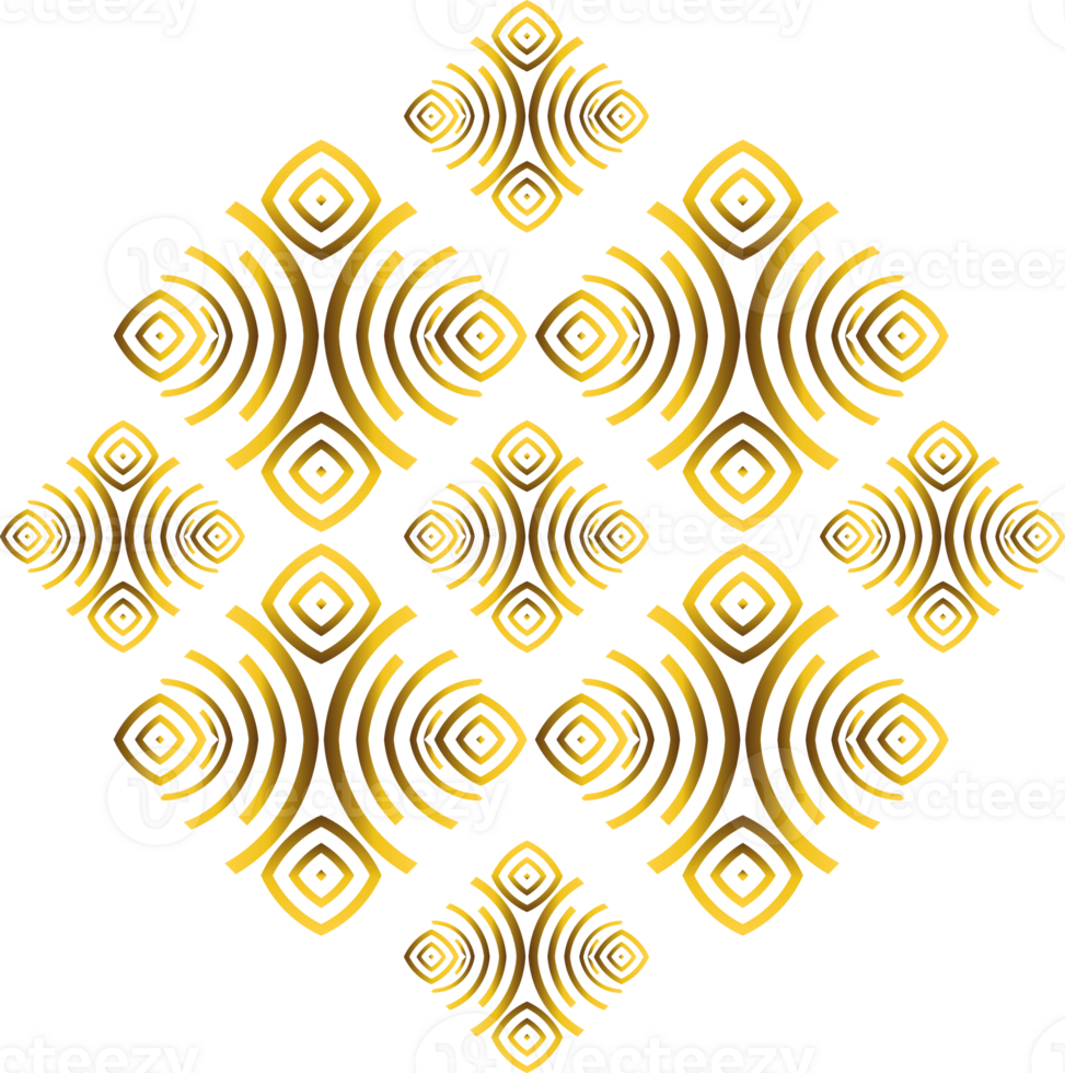 gold abstract floral ornament png