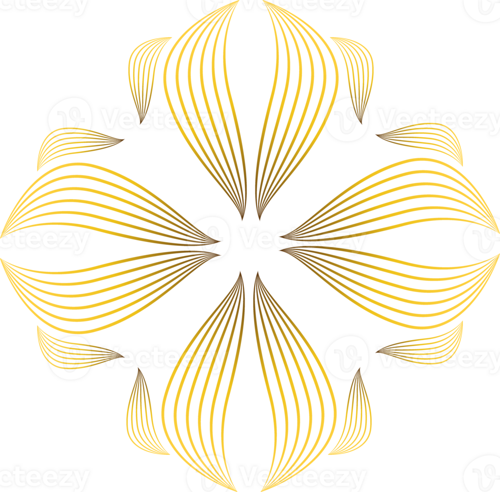 golden floral ornament png