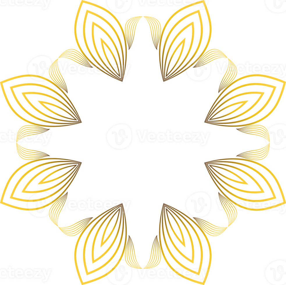 golden floral ornament png