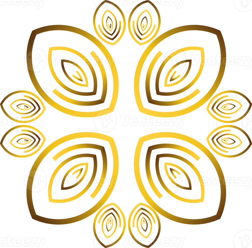golden floral ornament png