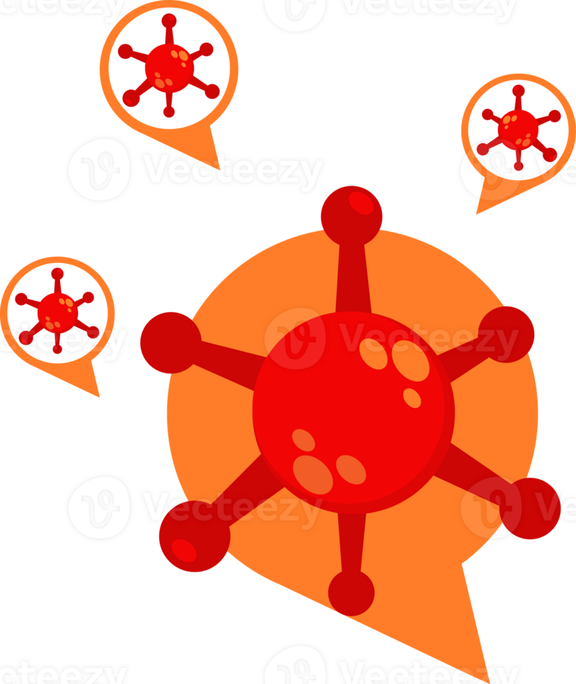 flat style virus icon concept png