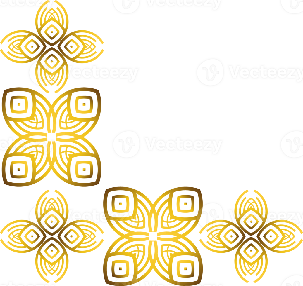 gold abstract floral ornament png