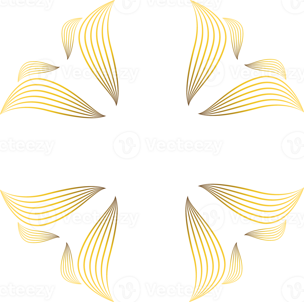 golden floral ornament png