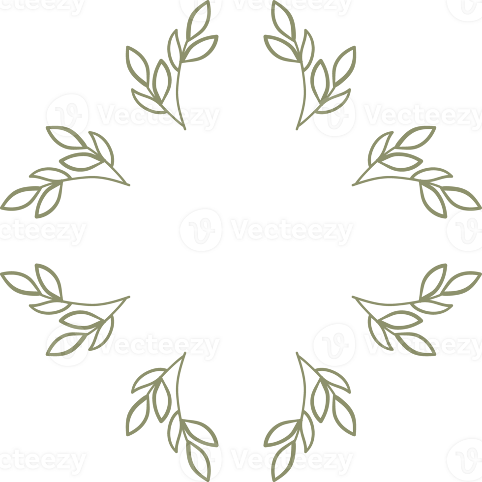 natural floral doodle ornament png
