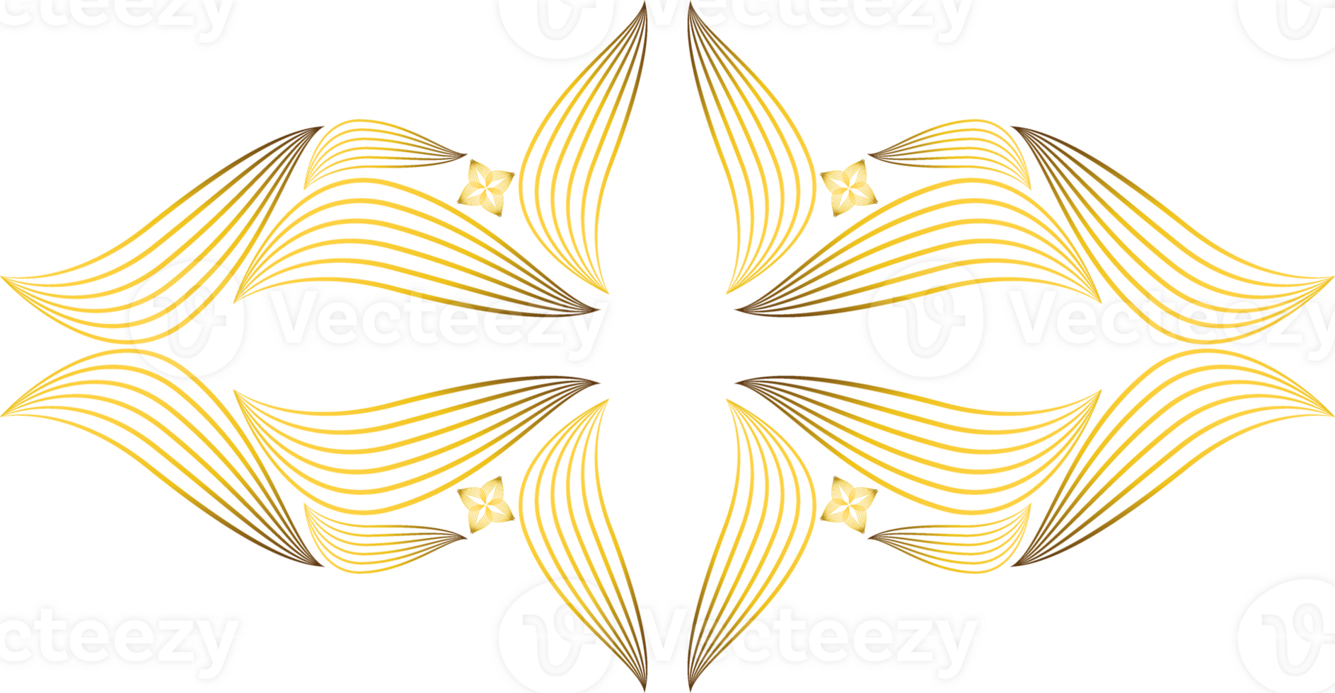 golden floral ornament png