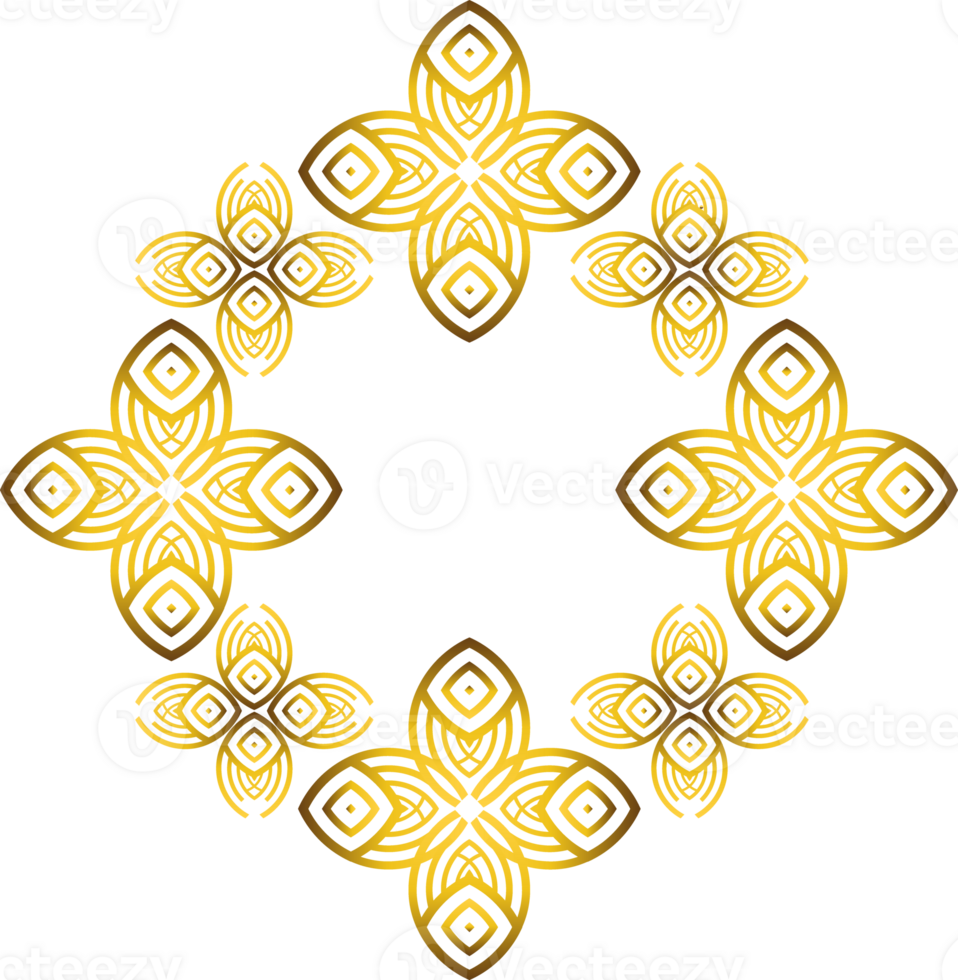 golden floral ornament png