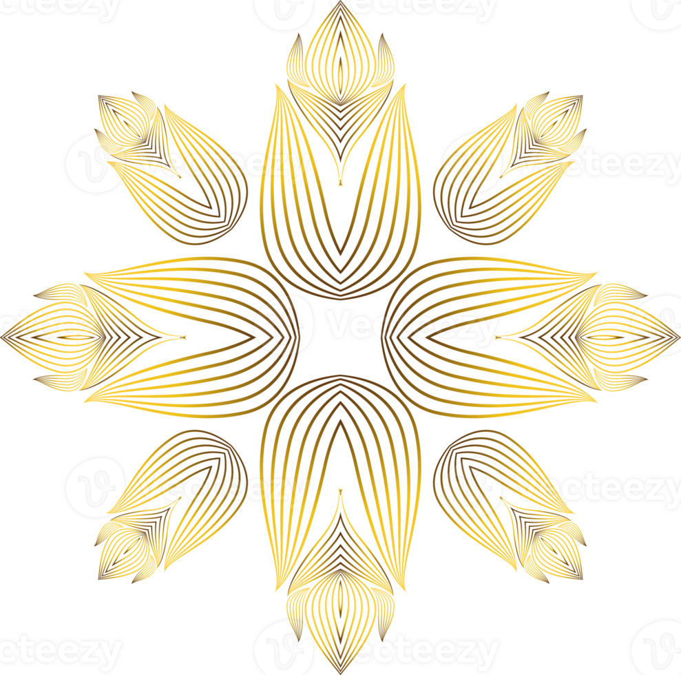 golden floral ornament png