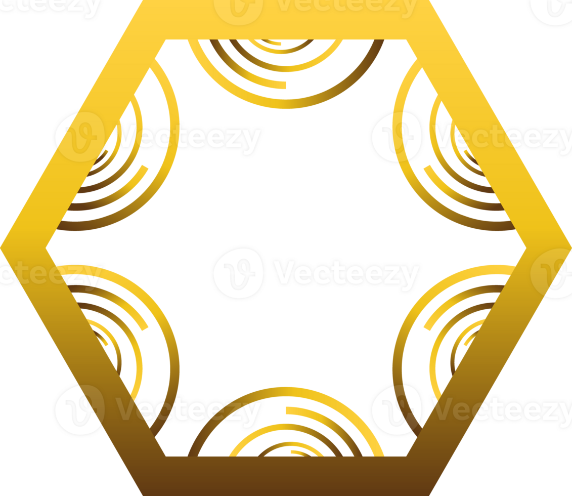 gold hexagonal ornament png