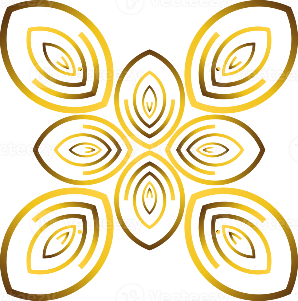 golden floral ornament png