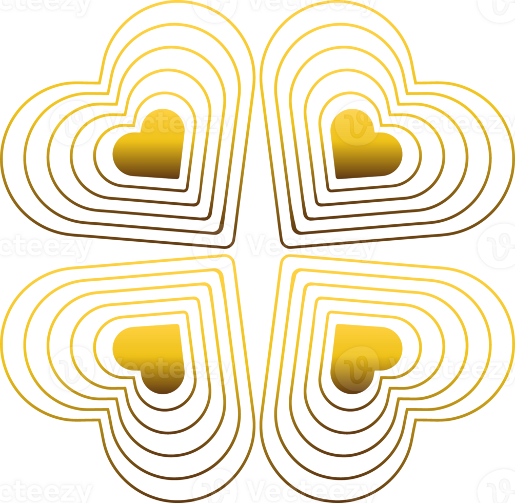 gold love ornament png
