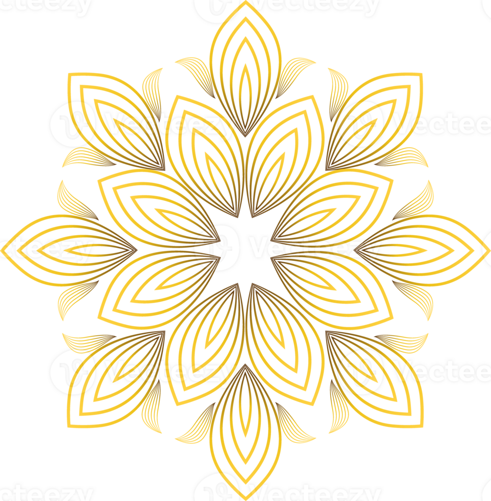 golden floral ornament png