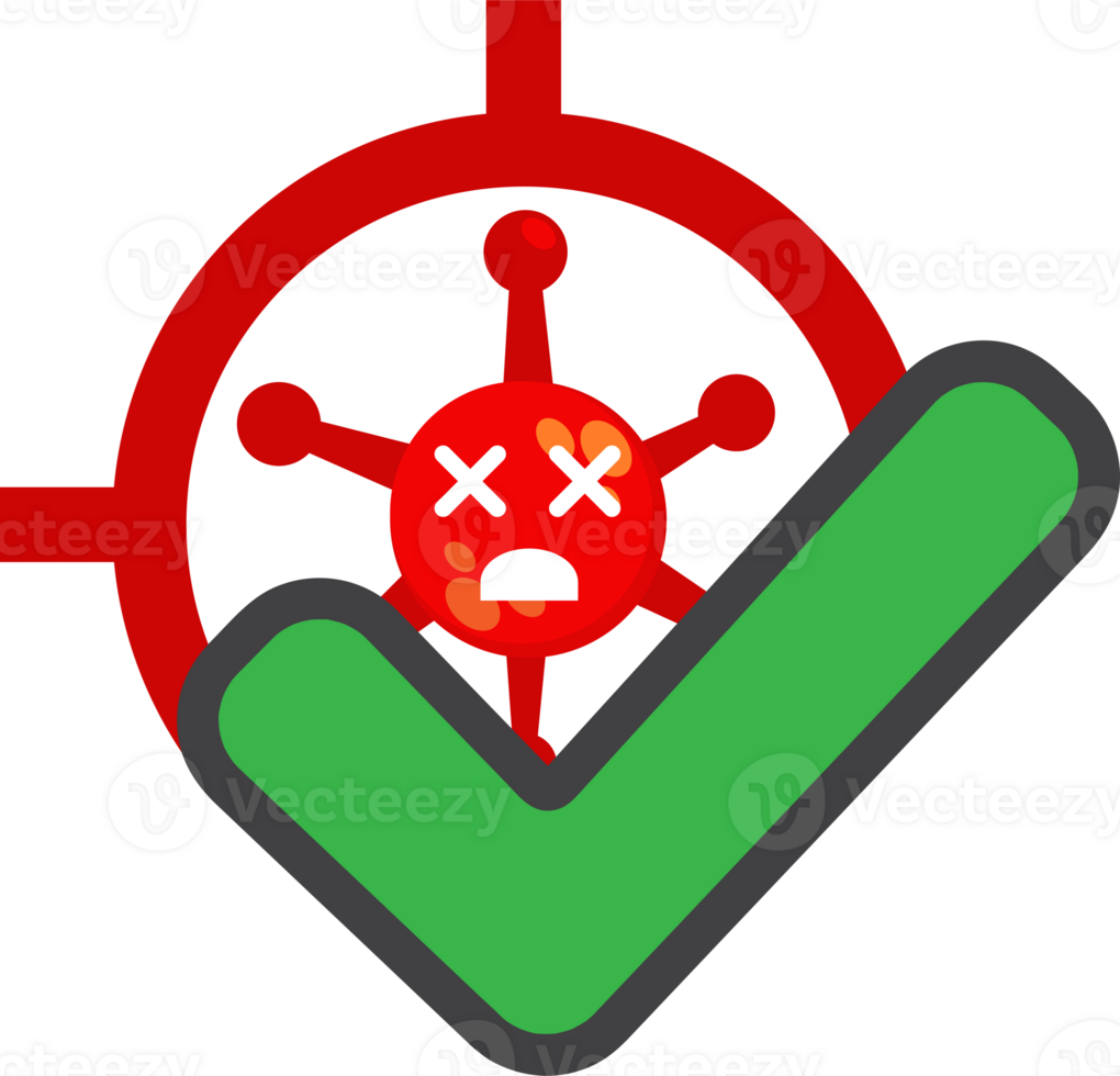 flat style virus icon concept png