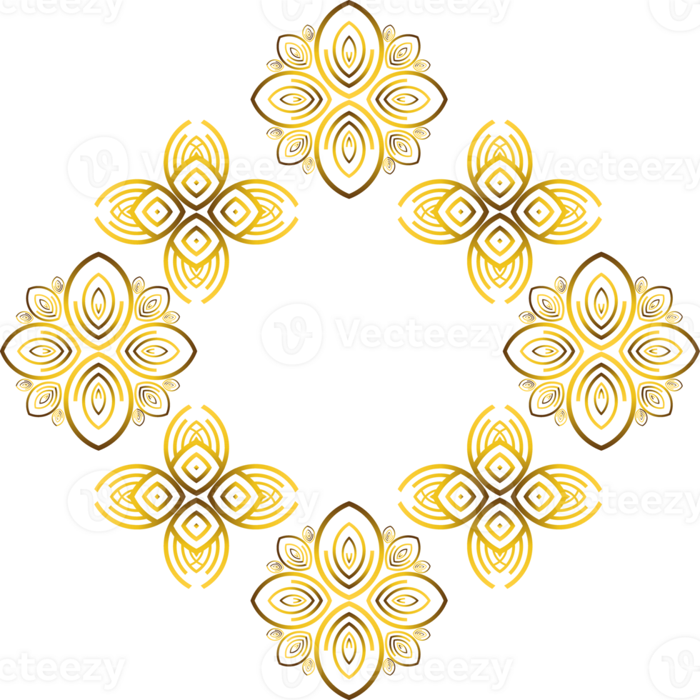 gold abstract floral ornament png