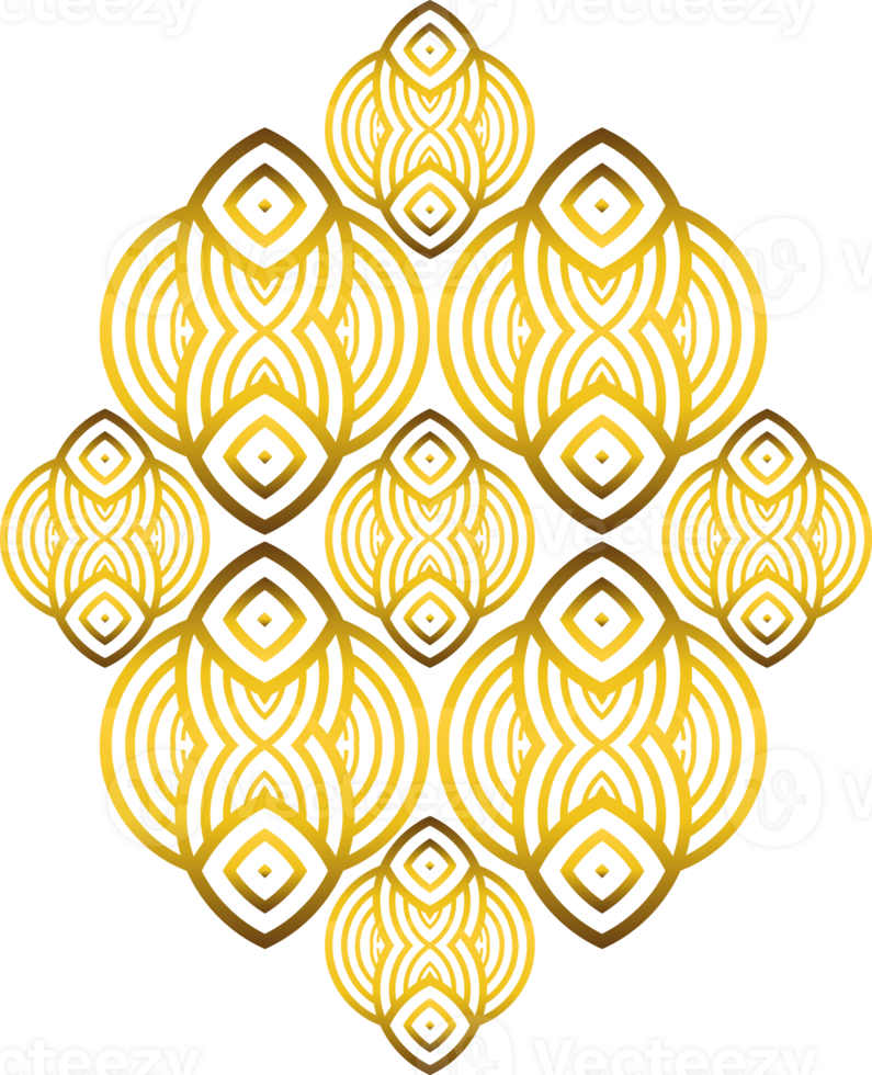 gold abstract floral ornament png