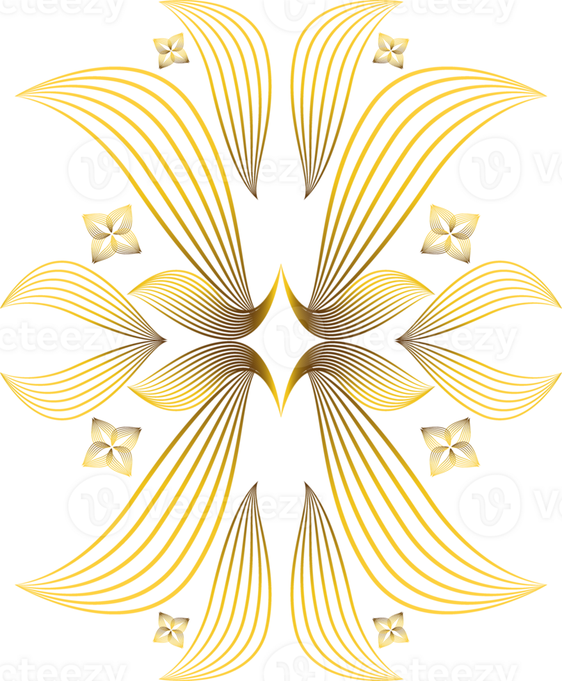 golden floral ornament png