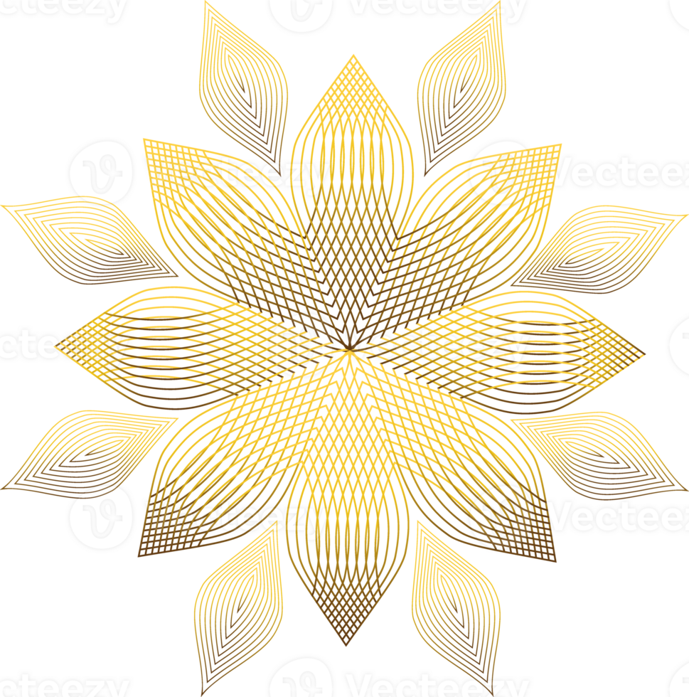 golden floral ornament png