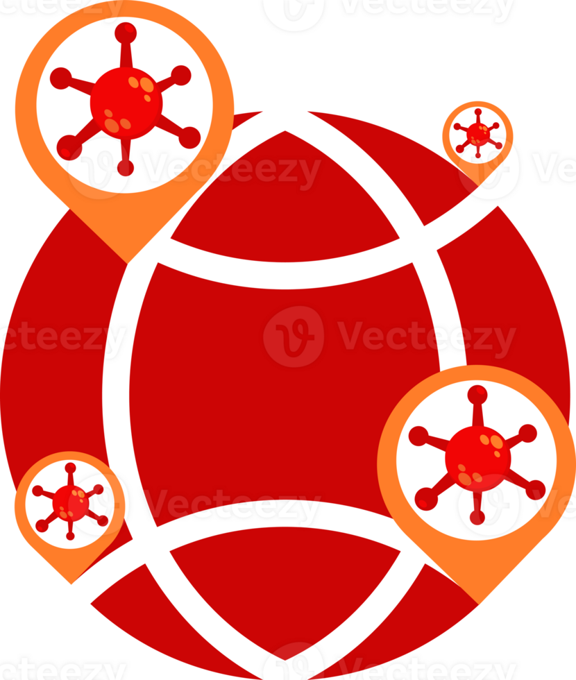 flat style virus icon concept png