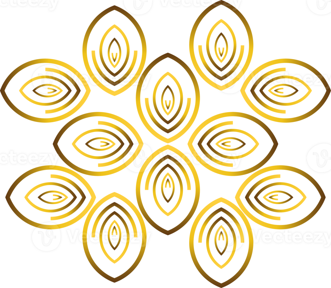 golden floral ornament png