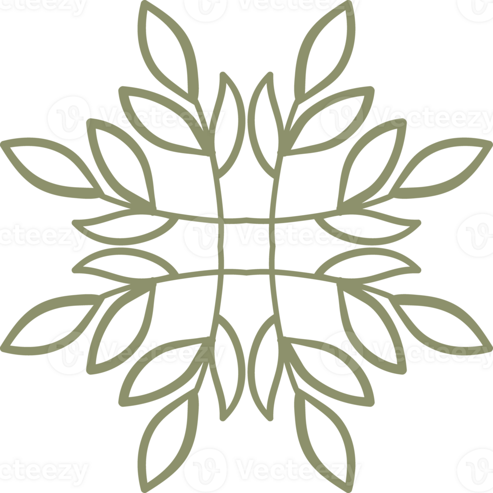 natural floral doodle ornament png