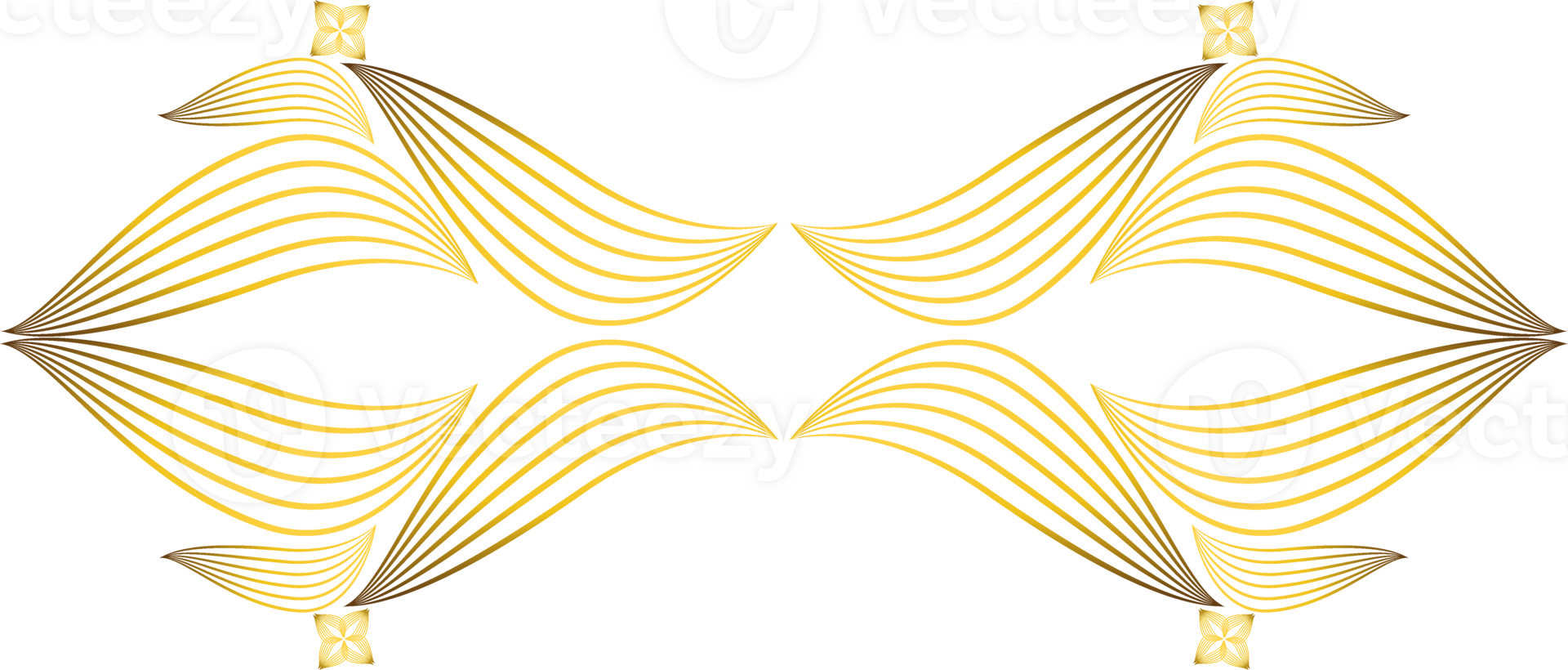 golden floral ornament png
