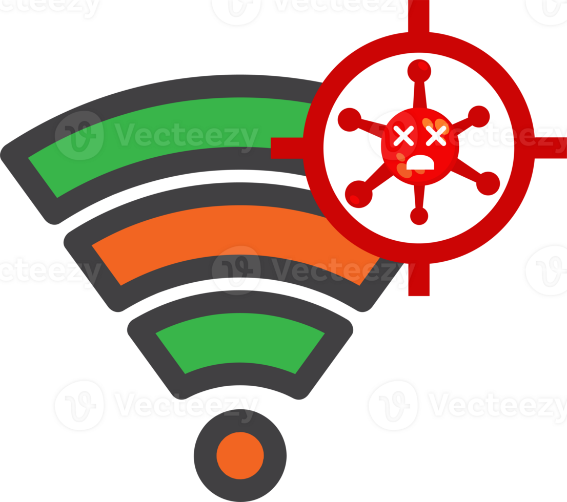 flat style virus icon concept png
