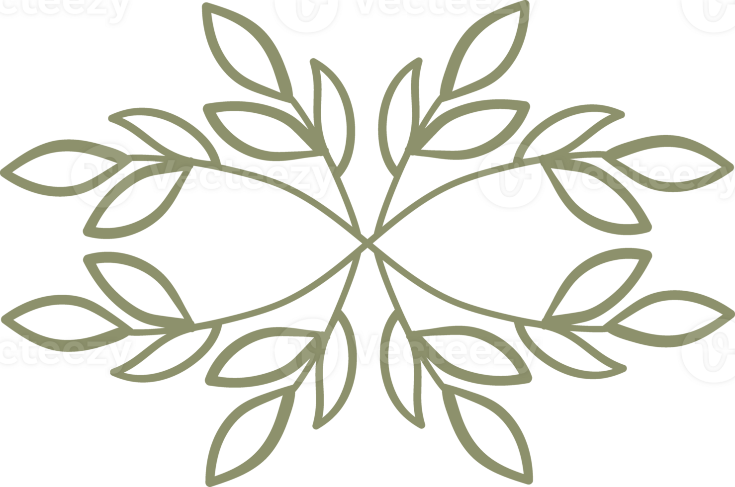 natural floral doodle ornament png