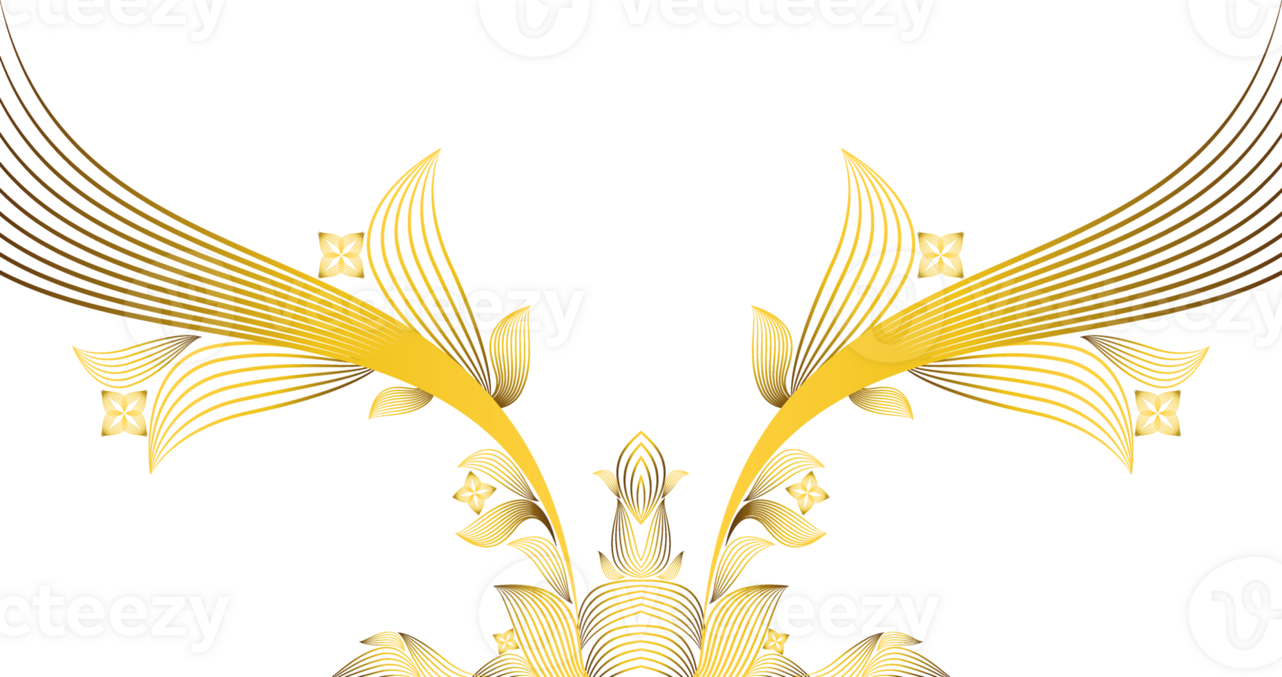 gold abstract floral ornament png