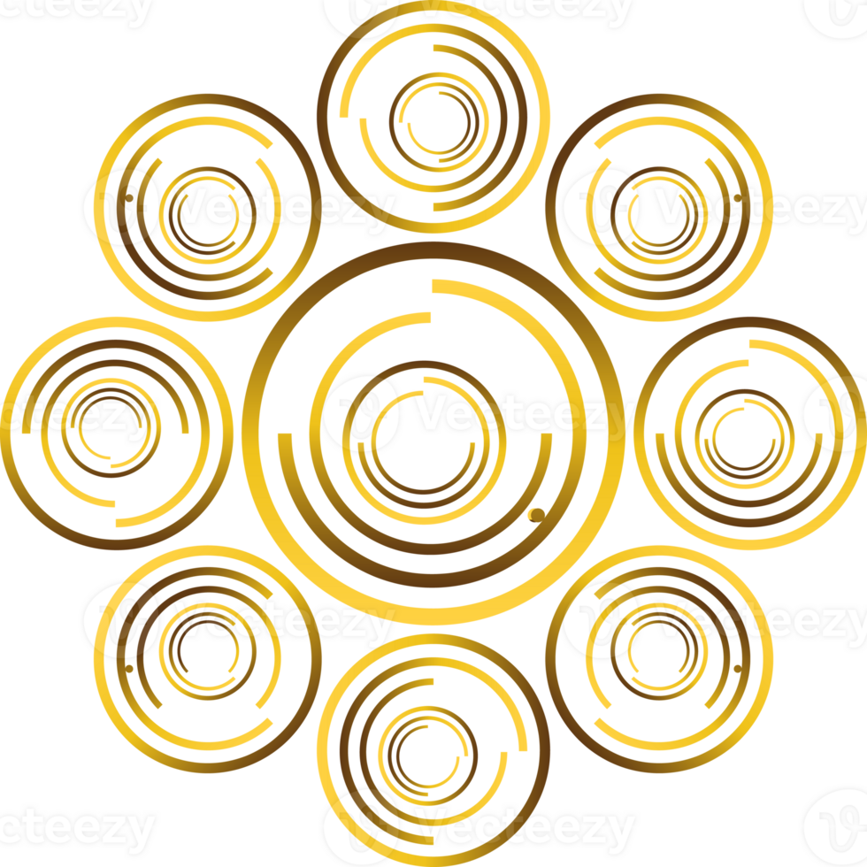 abstract gold geometric ornament png