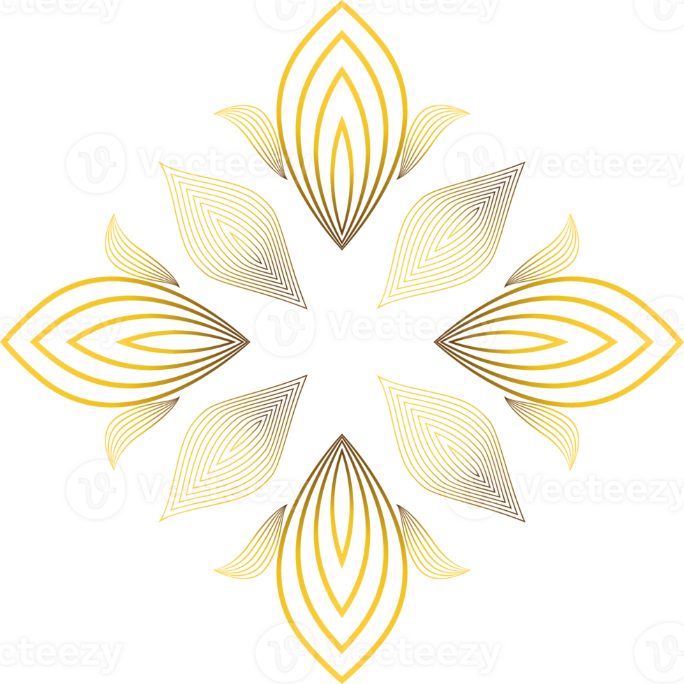 golden floral ornament png