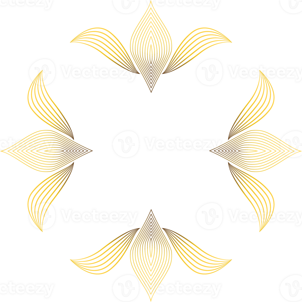 golden floral ornament png