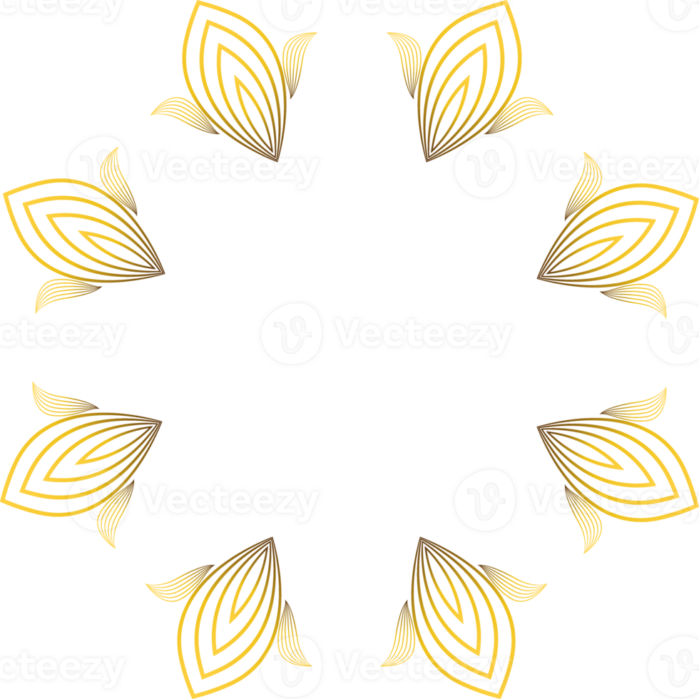 golden floral ornament png
