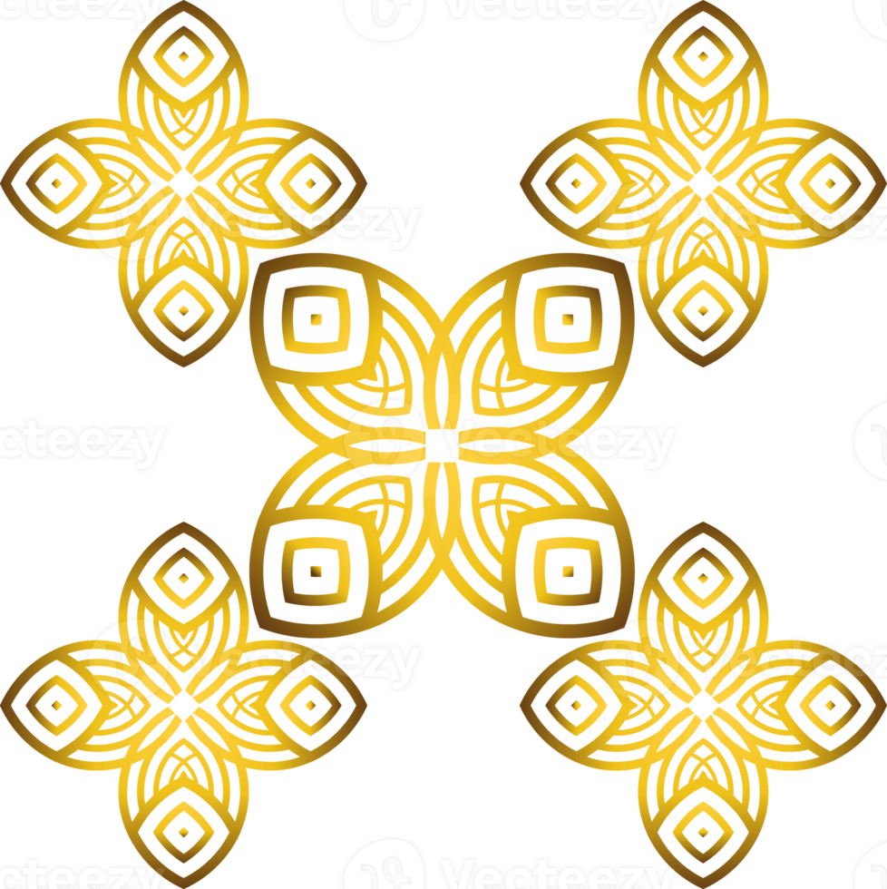 gold abstract floral ornament png