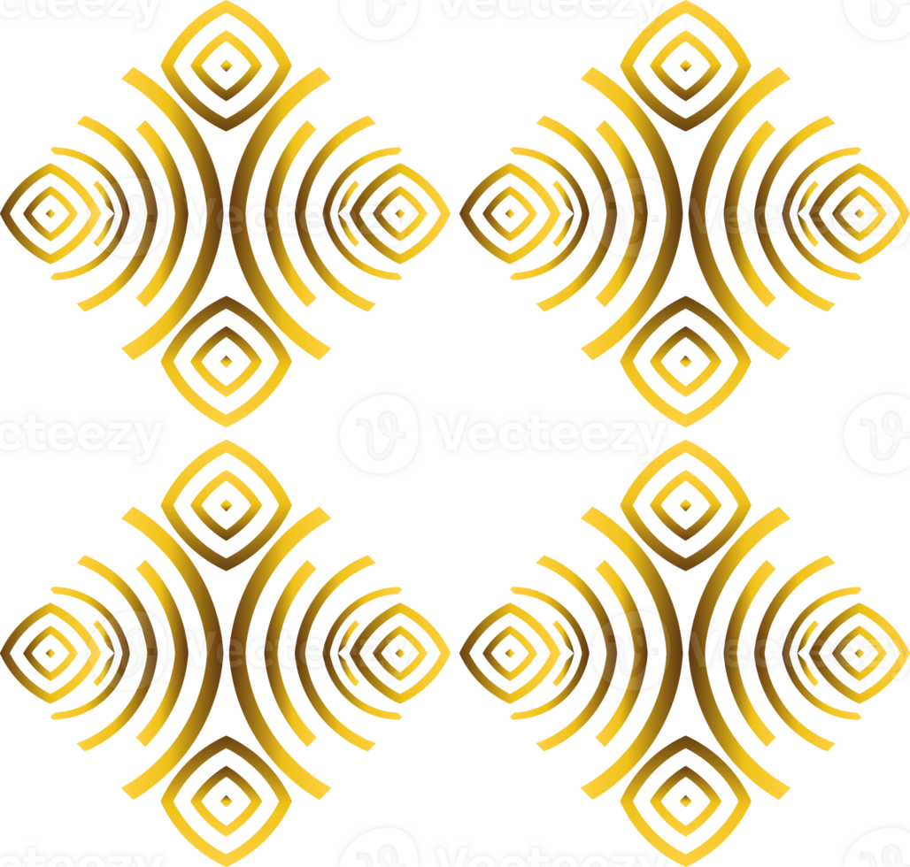 gold abstract floral ornament png