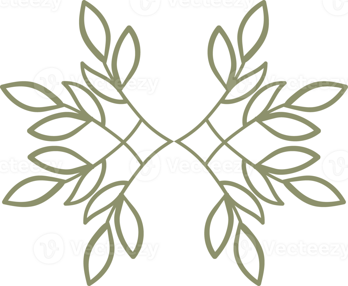 natural floral doodle ornament png